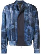 Just Cavalli Denim Effect Bomber Jacket - Blue