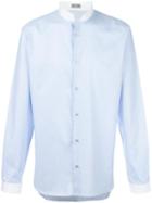 Dior Homme Standing Collar Shirt, Men's, Size: 40, Blue, Cotton