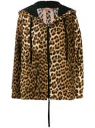 Nº21 Leopard Print Hooded Jacket - Black