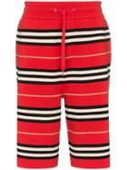 Burberry Striped Knit Shorts - Red