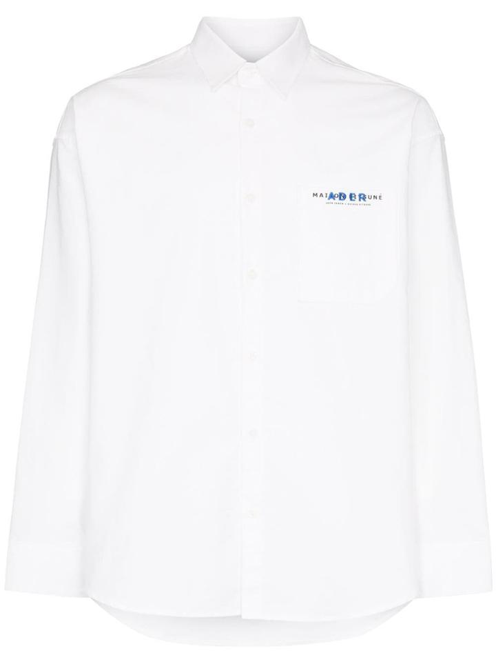 Maison Kitsuné X Ader Error Logo Embroidered Shirt - White