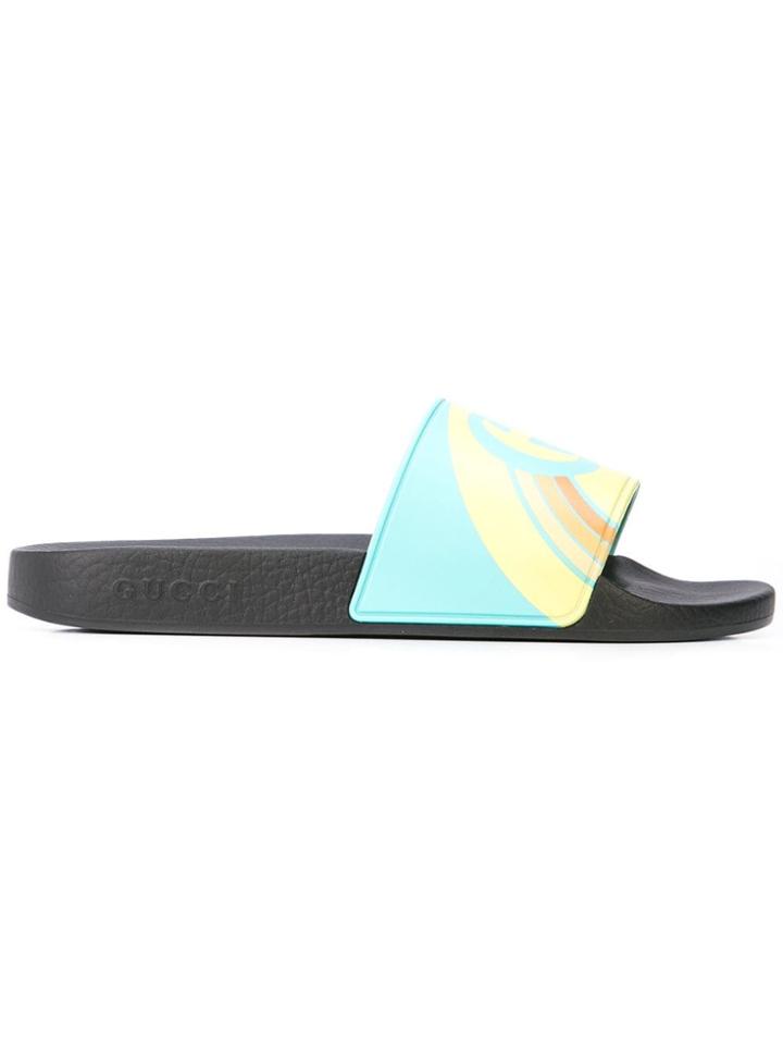 Gucci Pursuit Logo Slides - Blue