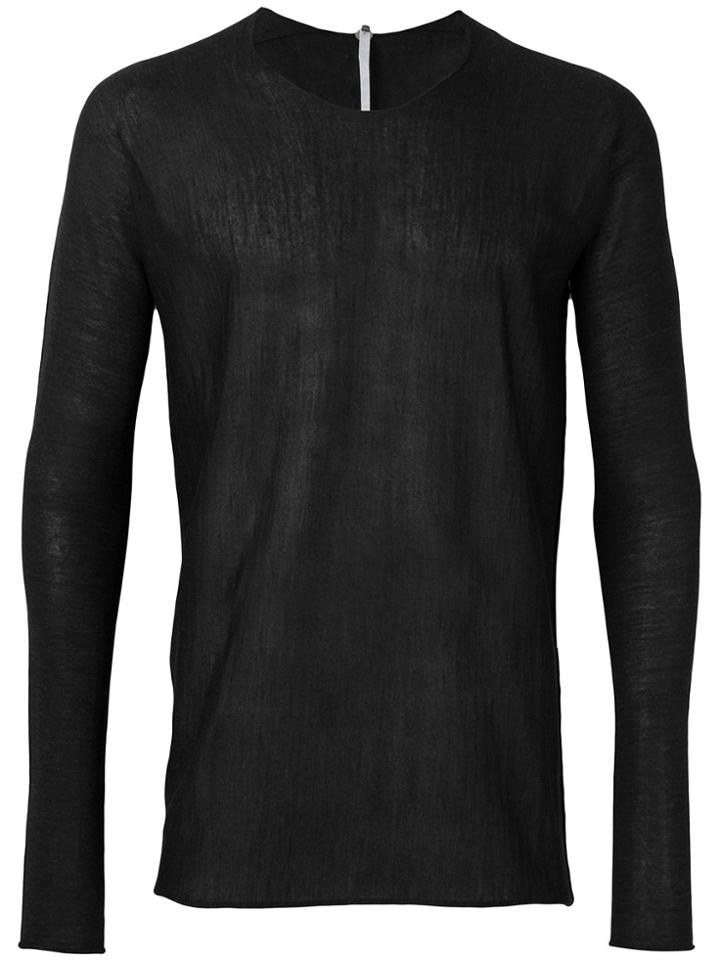 Label Under Construction Arched Raw Edge Jumper - Black