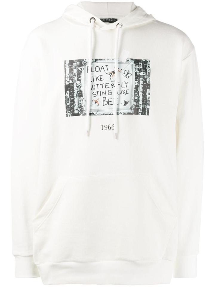 Throwback. Graphic Print Hoodie - White