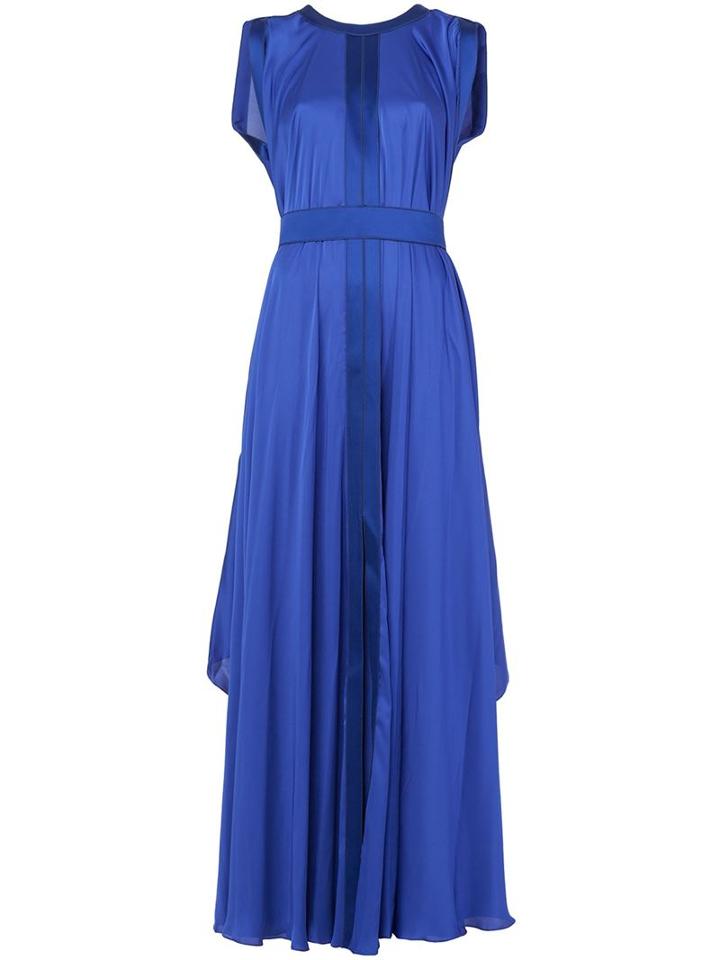 Maison Rabih Kayrouz Flared Sleeveless Gown, Women's, Size: 40, Blue, Polyester/acetate/viscose