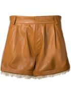 Federica Tosi Fringe Trimmed Shorts - Brown