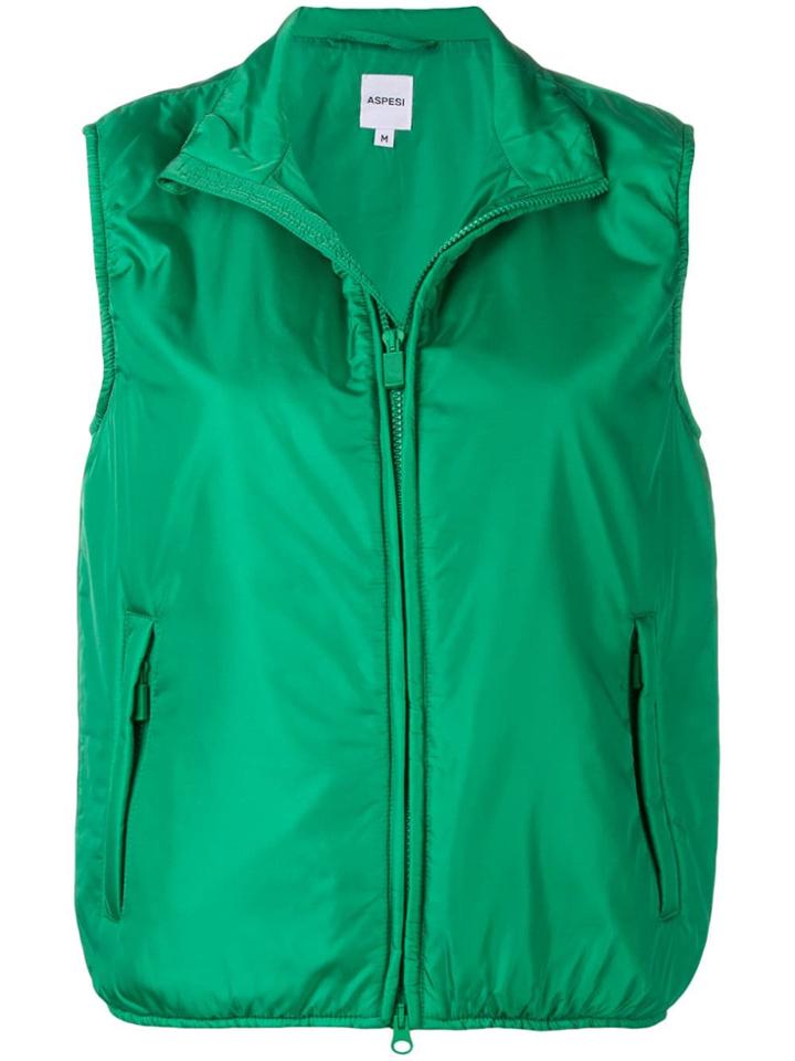 Aspesi Zipped Gilet - Green