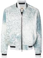 Herman Splash Effect Bomber Jacket - Blue