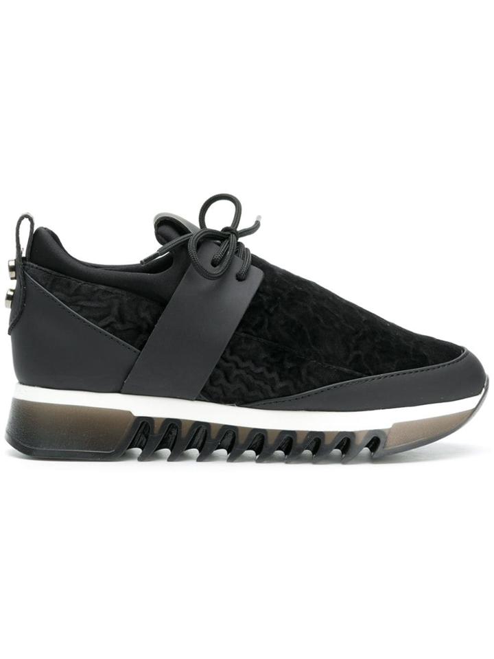 Alexander Smith Velvet Platform Sneakers - Black