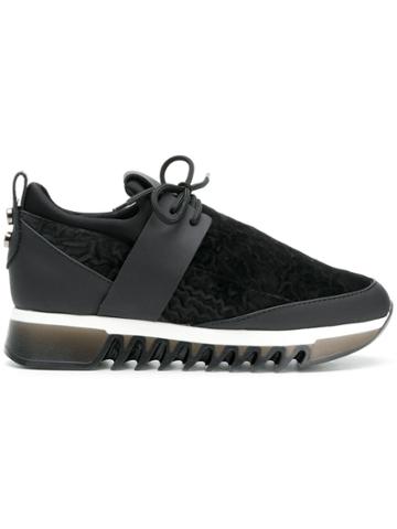 Alexander Smith Velvet Platform Sneakers - Black