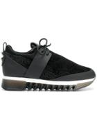 Alexander Smith Velvet Platform Sneakers - Black