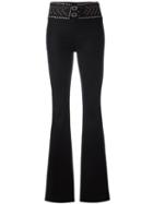 Don't Cry Stud Detailing Flared Trousers, Women's, Size: 28, Black, Cotton/spandex/elastane