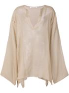 Denis Colomb 'sayan' Striped Tunic, Size: Medium, Nude/neutrals, Cashmere/cotton