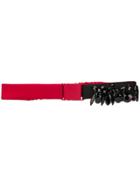 Nº21 Embellished Elasticated Waist Belt - Red