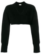 Ports 1961 Slit-detailed Cropped Jumper - Black