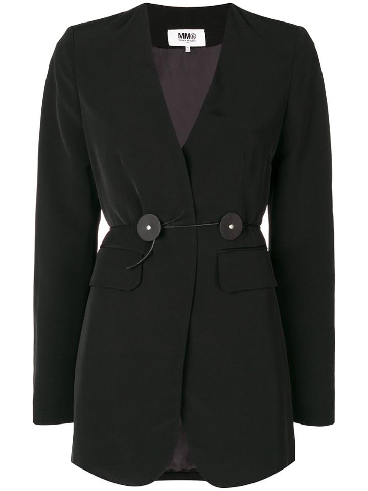 Mm6 Maison Margiela Waist-tied Blazer - Black