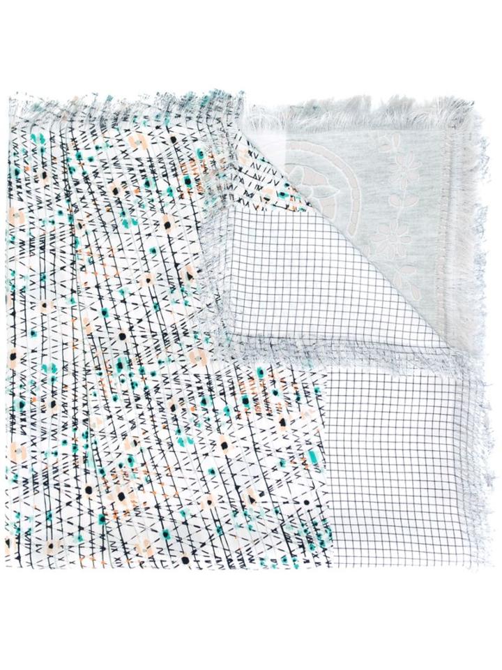 Pierre-louis Mascia Mixed-print Scarf, Women's, White, Silk
