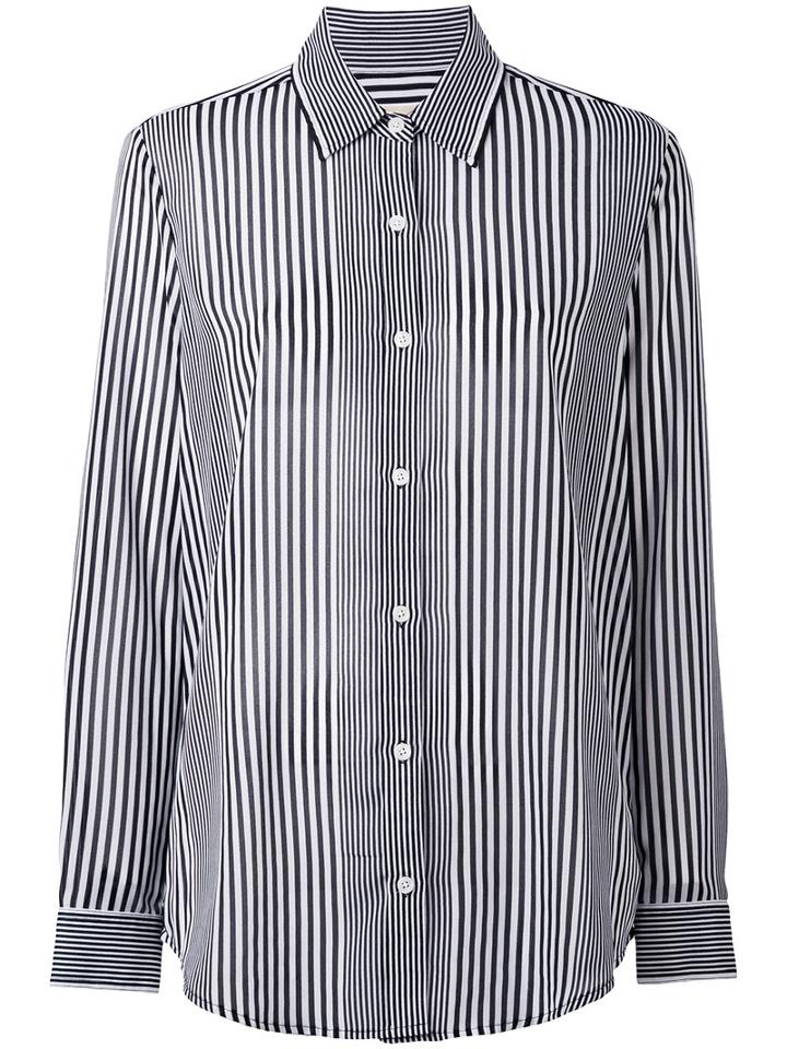 Michael Michael Kors - Striped Blouse - Women - Polyester - L, Black, Polyester