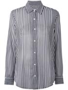 Michael Michael Kors - Striped Blouse - Women - Polyester - L, Black, Polyester