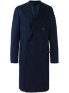 Lanvin Double Breasted Coat, Men's, Size: 50, Blue, Viscose/wool