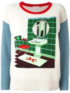 Olympia Le-tan Felt Bathroom Patch Jumper - Nude & Neutrals