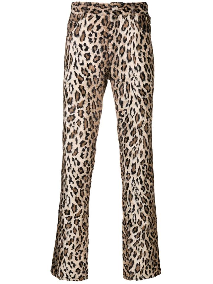 Martine Rose Leopard Furry Trousers - Brown