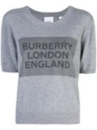 Burberry Logo Square Knit Top - Grey