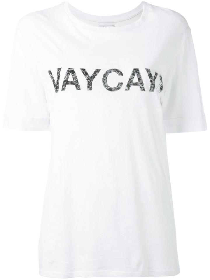 Zoe Karssen 'vaycay' Print T-shirt, Women's, Size: Xs, White, Cotton/linen/flax