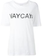 Zoe Karssen 'vaycay' Print T-shirt, Women's, Size: Xs, White, Cotton/linen/flax