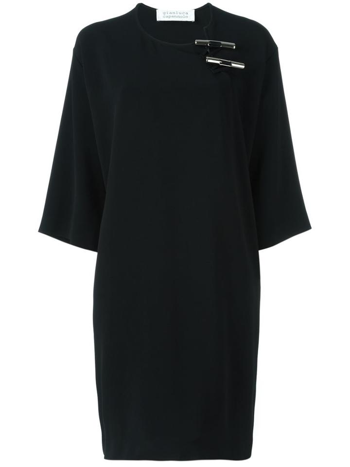 Gianluca Capannolo Button Detail Dress, Women's, Size: 42, Black, Viscose/spandex/elastane