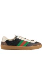 Gucci Leather And Suede Web Sneakers - Black