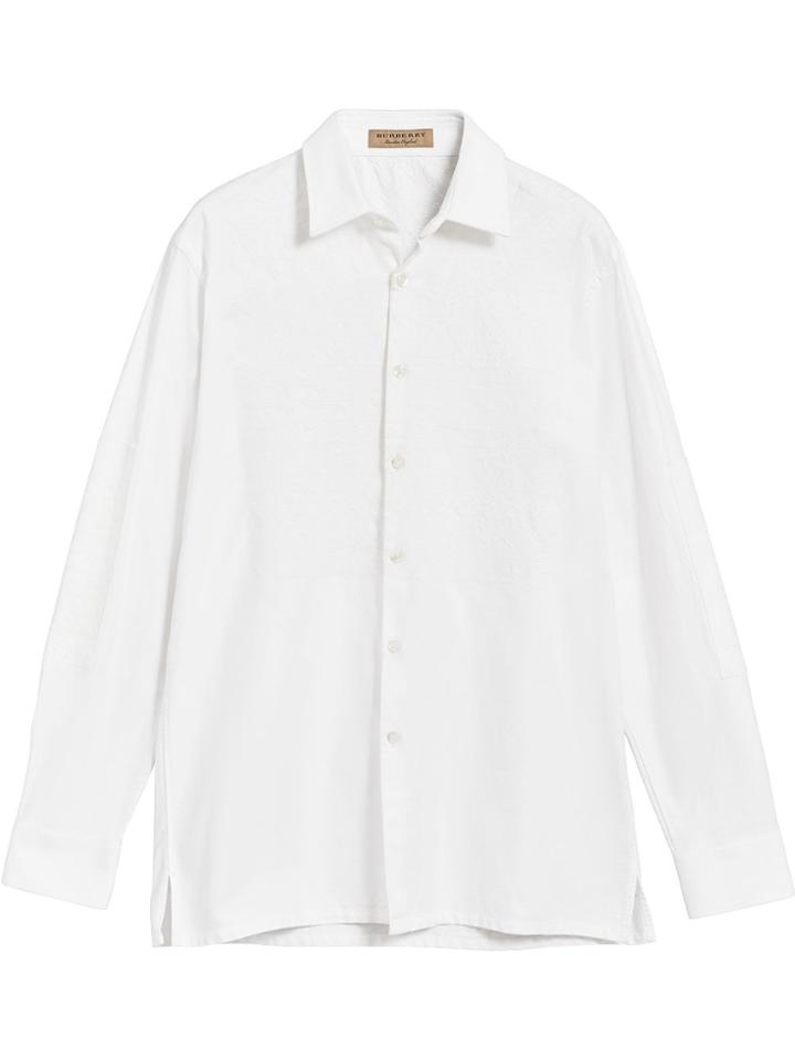 Burberry Embroidered Oxford Shirt - White
