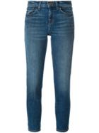 J Brand Stonewashed Cropped Jeans - Blue