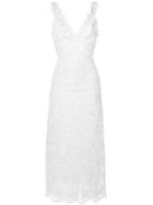 Giamba V-neck Floral Lace Dress - White