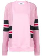 Msgm Knitted Panel Sweatshirt - Pink & Purple