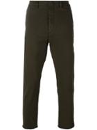 Pence Frayed Hem Straight Trousers, Men's, Size: 52, Green, Cotton/spandex/elastane