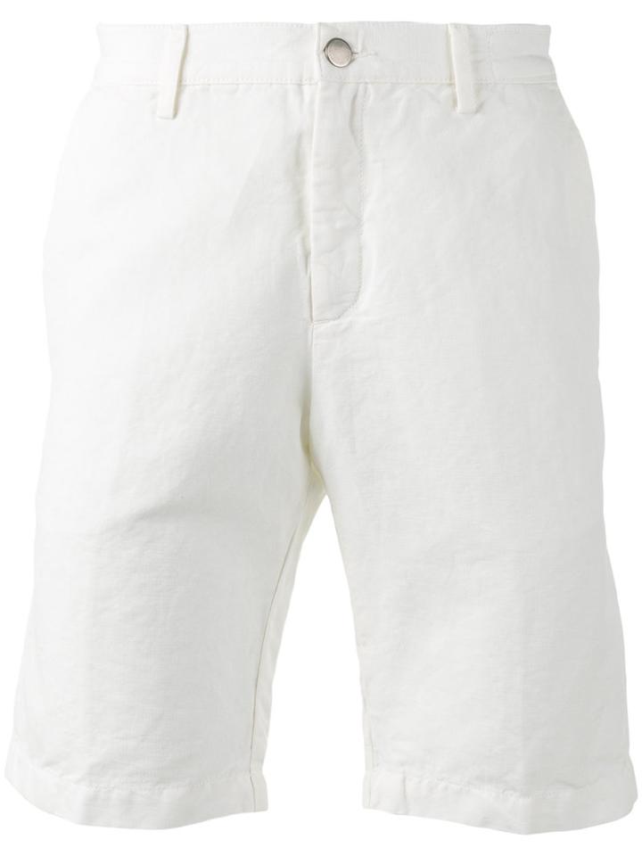 Massimo Alba Chinos Shorts, Men's, Size: 50, White, Cotton/linen/flax