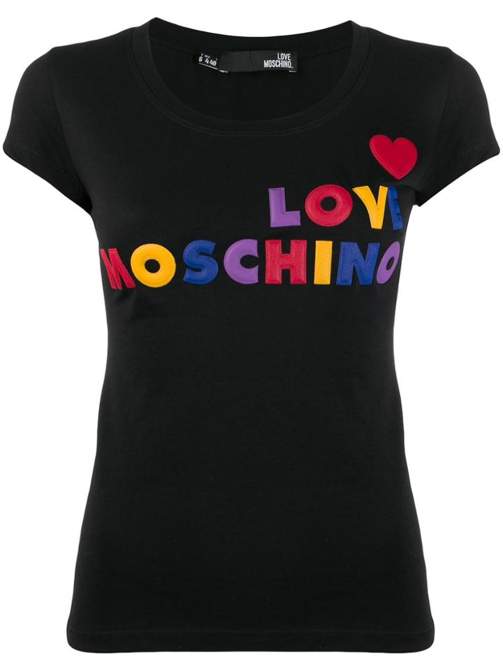 Love Moschino Logo-appliqué T-shirt - Black