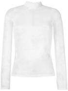 Each X Other High Neck Sheer Blouse, Women's, Size: Small, White, Cotton/polyester