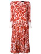 Erika Cavallini Floral Baroque Print Dress, Women's, Size: 40, Red, Silk