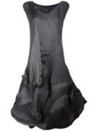 Issey Miyake Ribbed Effect Full Dress, Women's, Size: 2, Grey, Polyester/polyurethane/triacetate