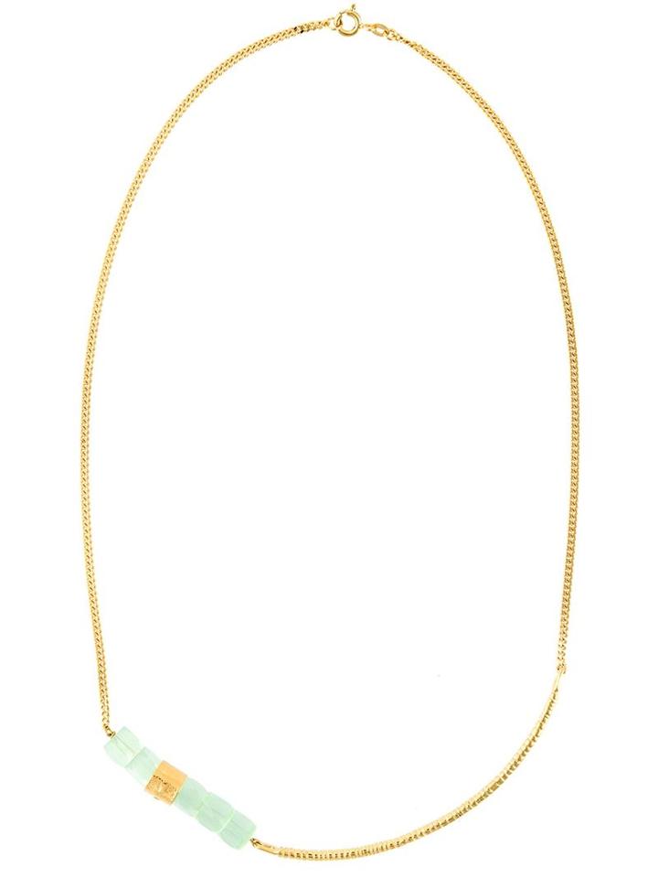 Wouters & Hendrix 'miss Mae' Green Cat's Eye Necklace, Women's, Metallic