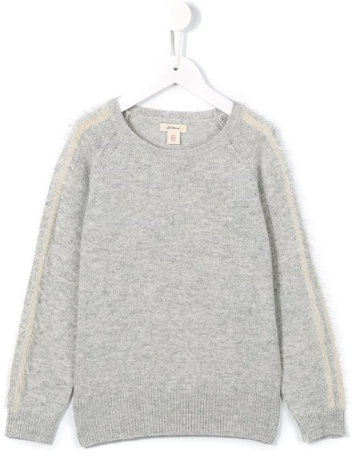 Bellerose Kids - Side Stripe Sweater - Kids - Acrylic/viscose/angora/polyimide - 4 Yrs, Grey