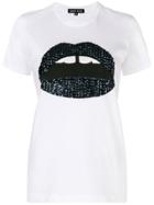 Markus Lupfer Kate Sequin Flower Lip T-shirt - White