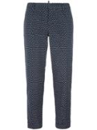 Dsquared2 Square Pattern Capri Trousers, Women's, Size: 40, Blue, Polyester