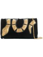 Red Valentino Snake Embellished Shoulder Bag - Black