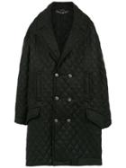 À La Garçonne Oversized Quilted Coat - Black