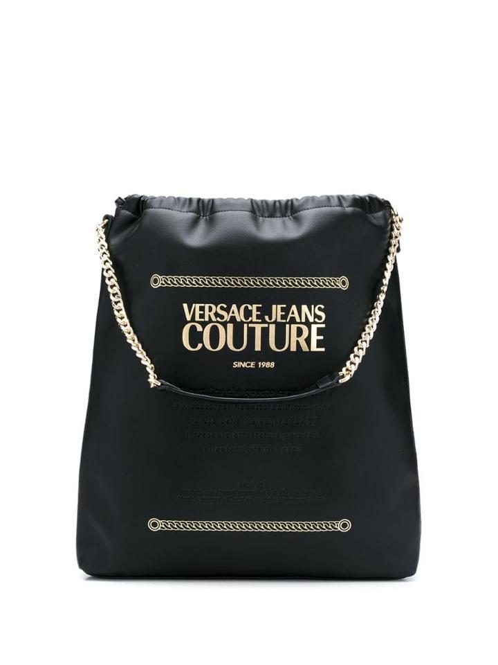 Versace Jeans Couture Printed Open-top Backpack - Black