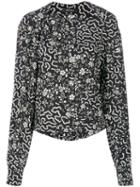Isabel Marant - Geometric And Floral Print Blouse - Women - Silk/spandex/elastane - 42, Black, Silk/spandex/elastane