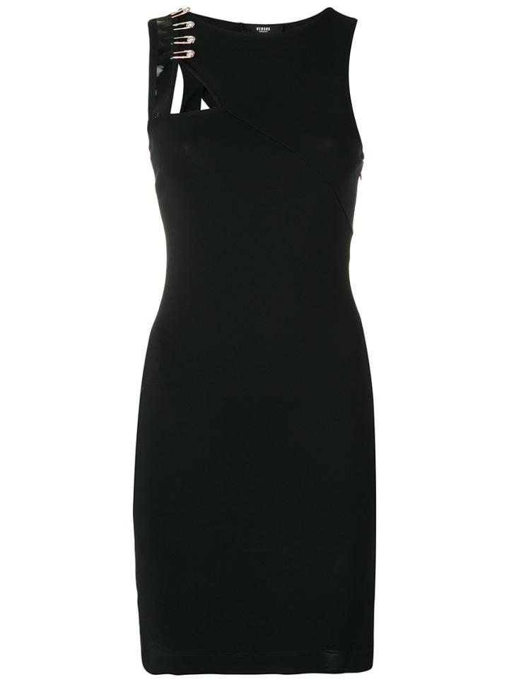 Versus Jersey Safety Pin Cutout Dress - Black